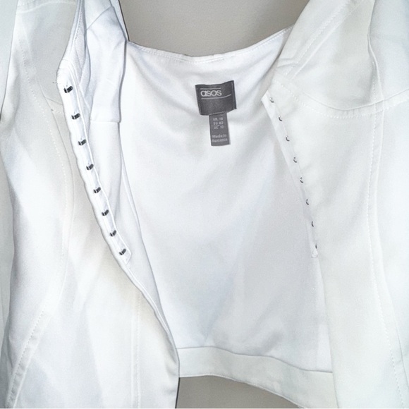 ASOS sheer puff sleeve corset hook and eye‎ clasps long sleeve top size 10 fairy - Picture 2 of 8